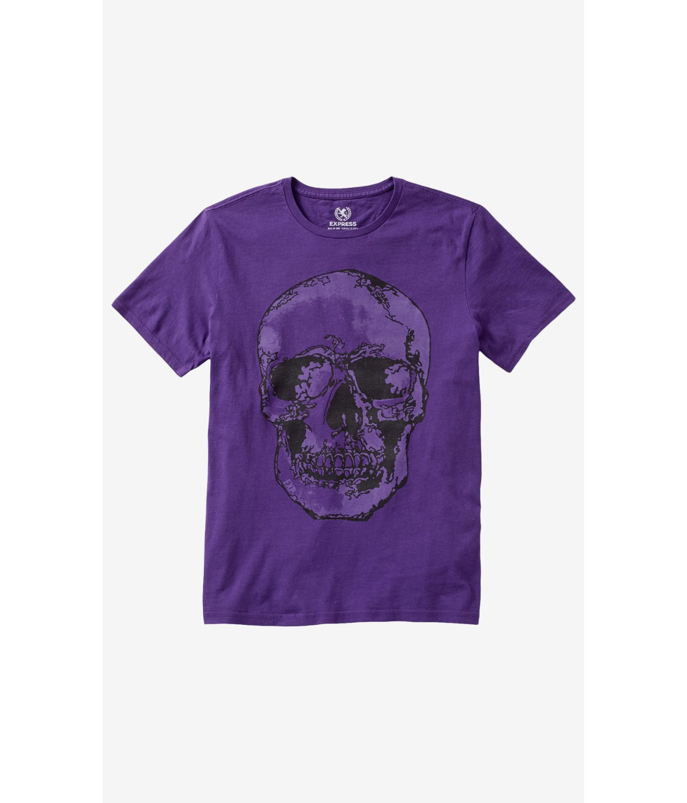 Express Purple Skull Crew Neck Graphic T-shirt in Purple for Men | Lyst