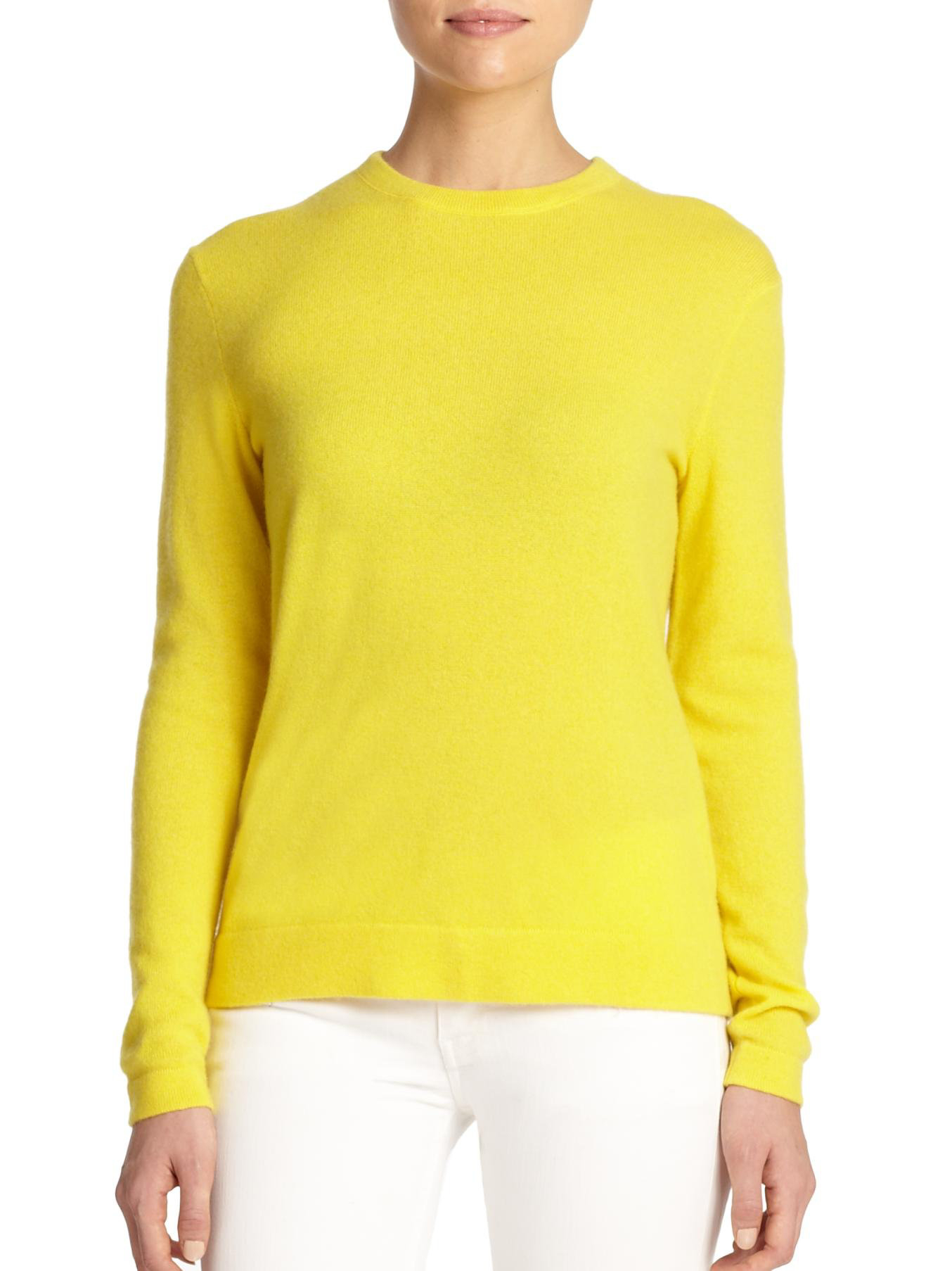 Lyst - Polo Ralph Lauren Cashmere Crewneck Sweater in Yellow