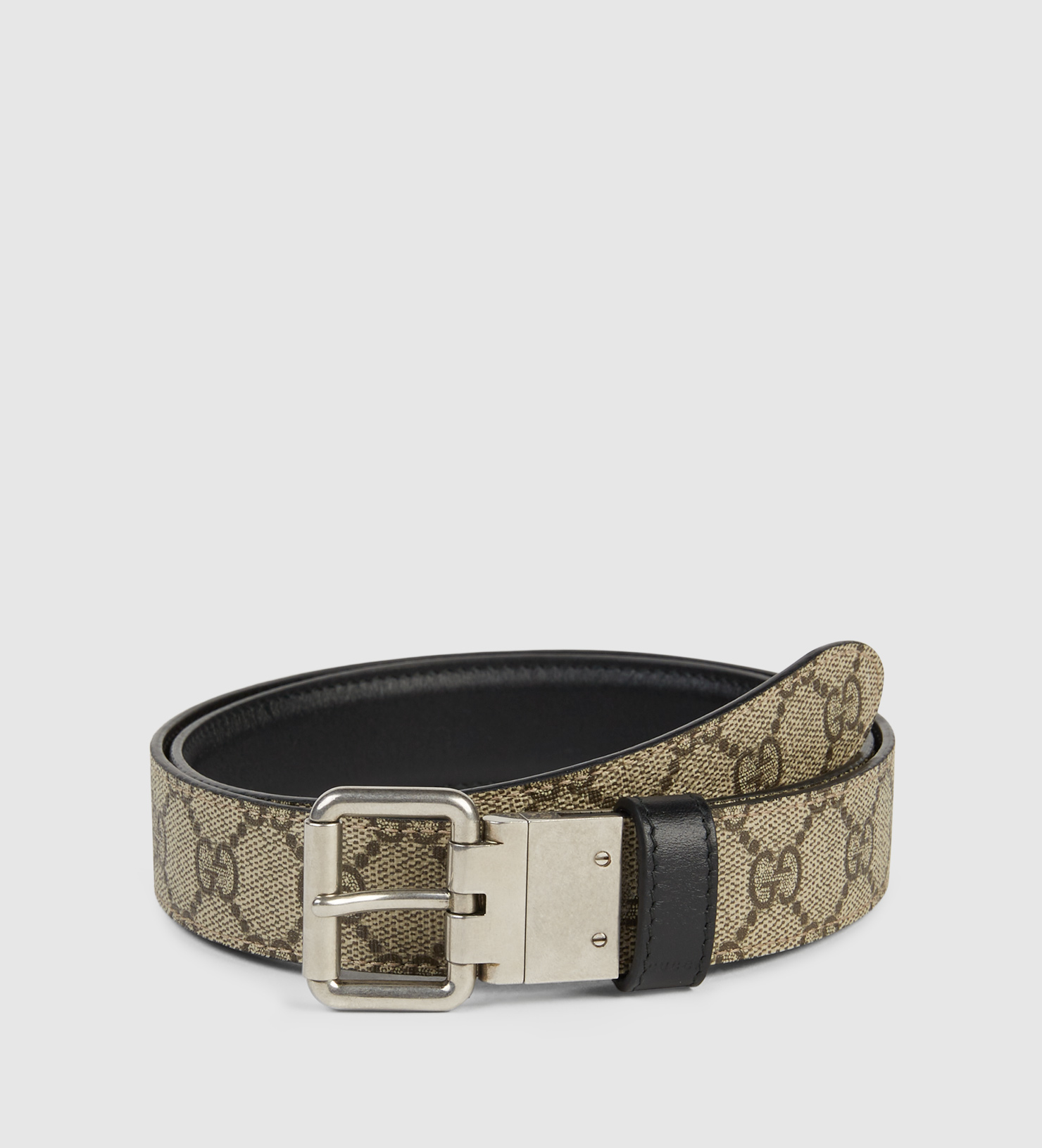 Gucci Reversible Leather And Gg Supreme Belt in Black for Men | Lyst