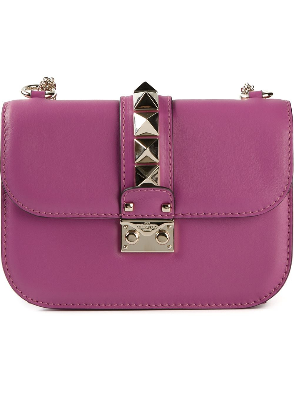 Valentino 'Glam Lock' Shoulder Bag in Purple (pink & purple) | Lyst
