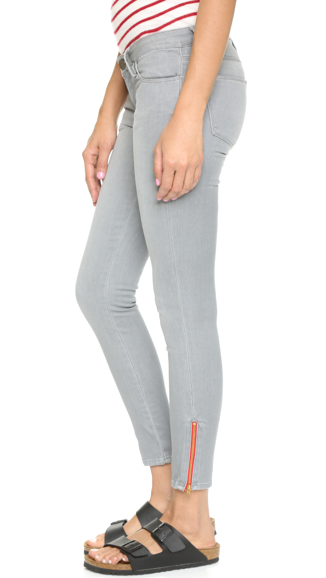 Lyst Etienne Marcel Zip Skinny Jeans Light Grey in Gray