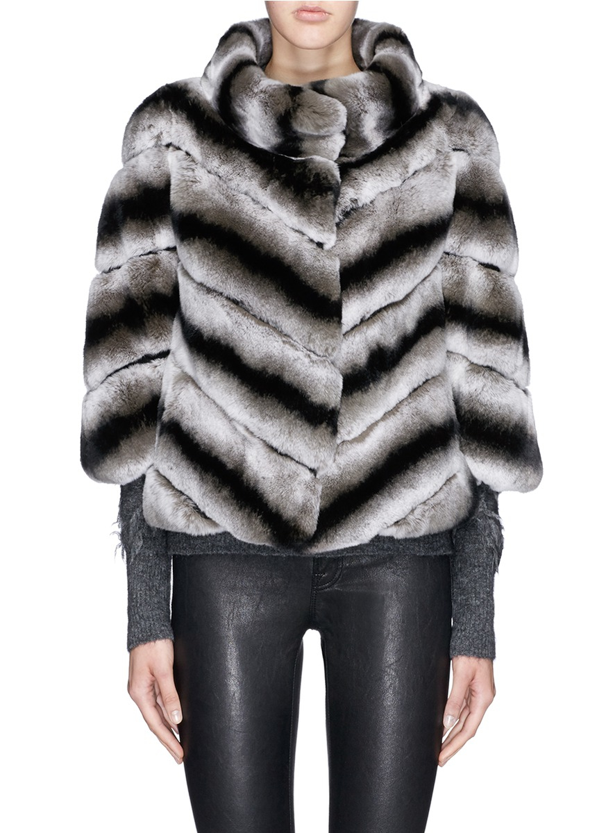 yves salomon rabbit fur jacket