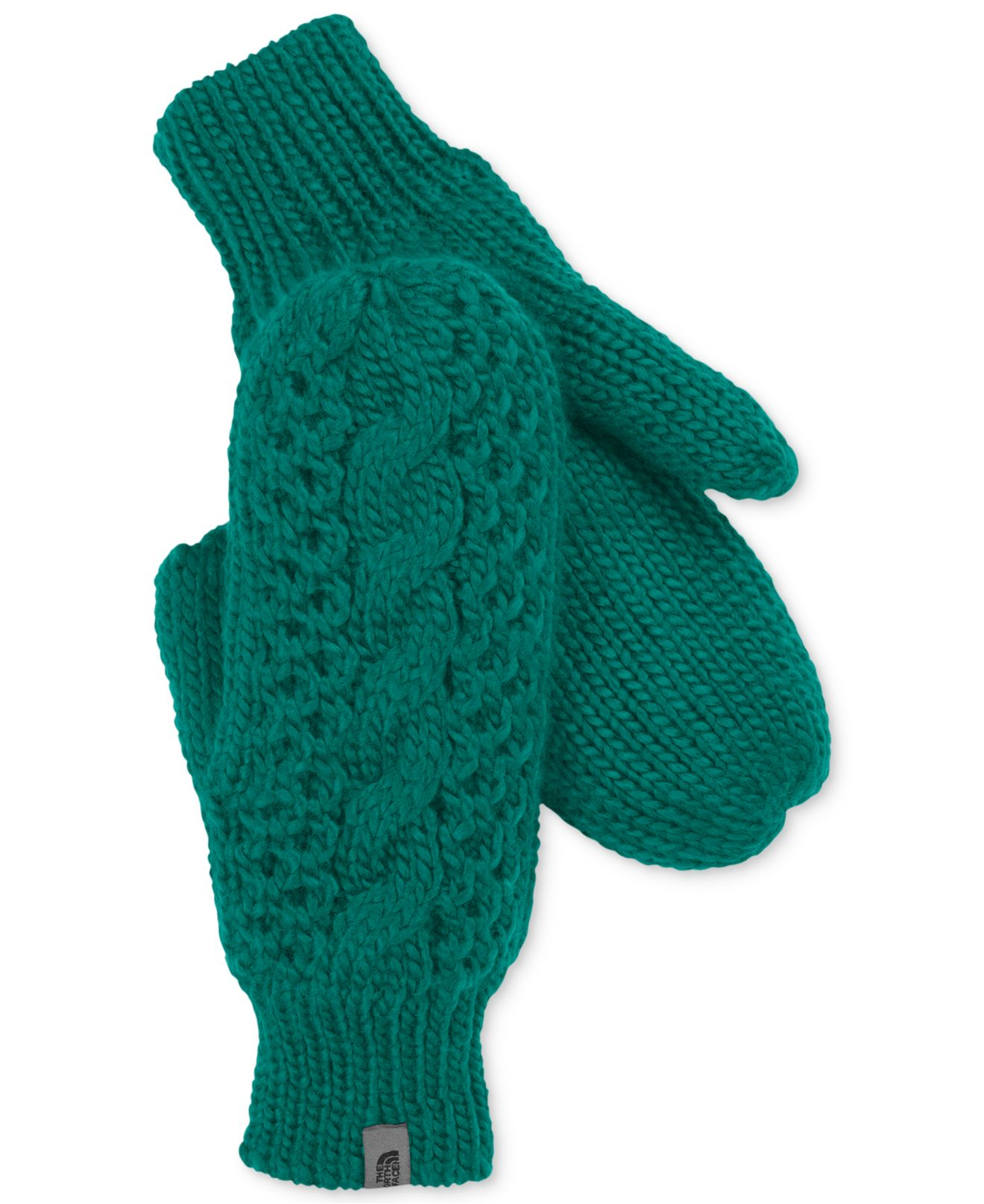 Lyst The North Face CableKnit MicroFleece Mittens in Green