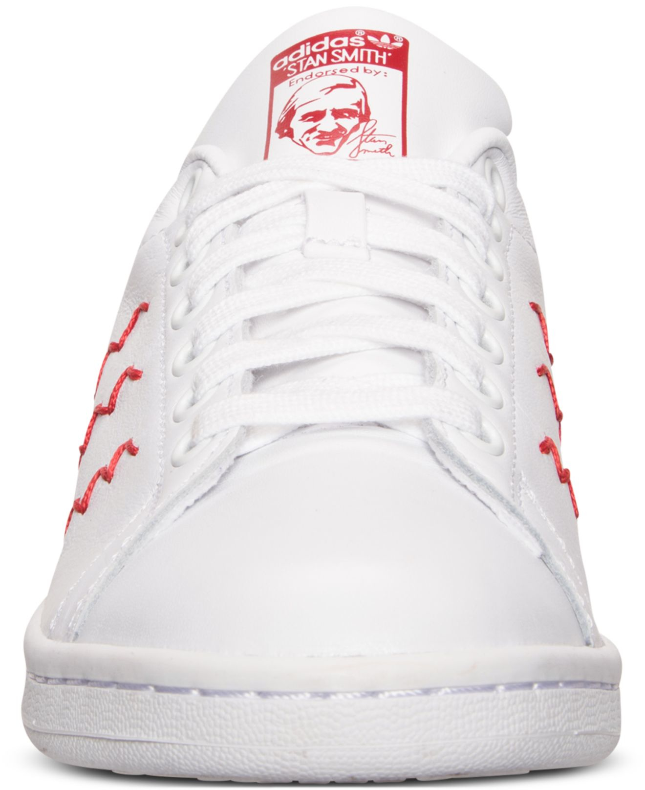 adidas Originals Women's Stan Smith Squiggly Casual Sneakers From Finish  Line in Red | Lyst