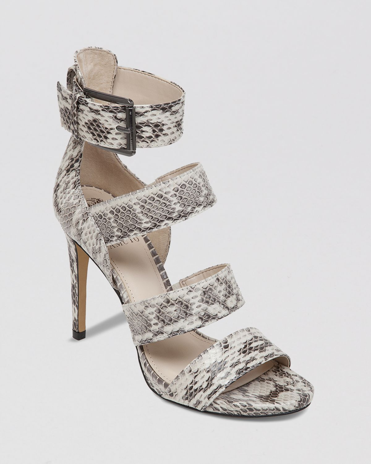 vince camuto snakeskin slides