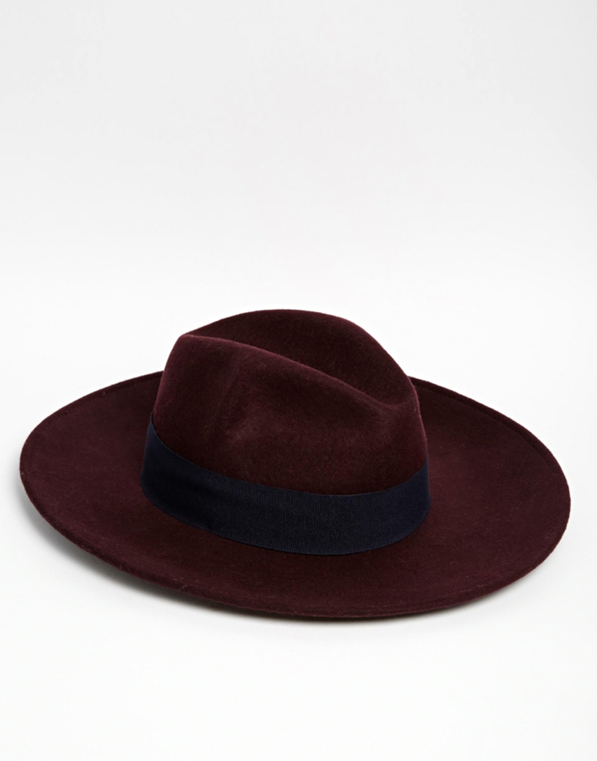 Lyst Catarzi Wide Brim Fedora Hat In Purple in Purple