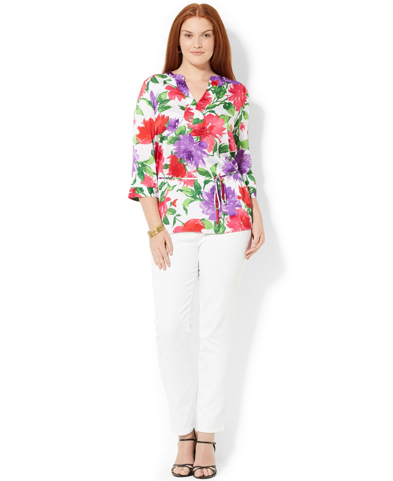 polo ralph lauren floral linen tunic