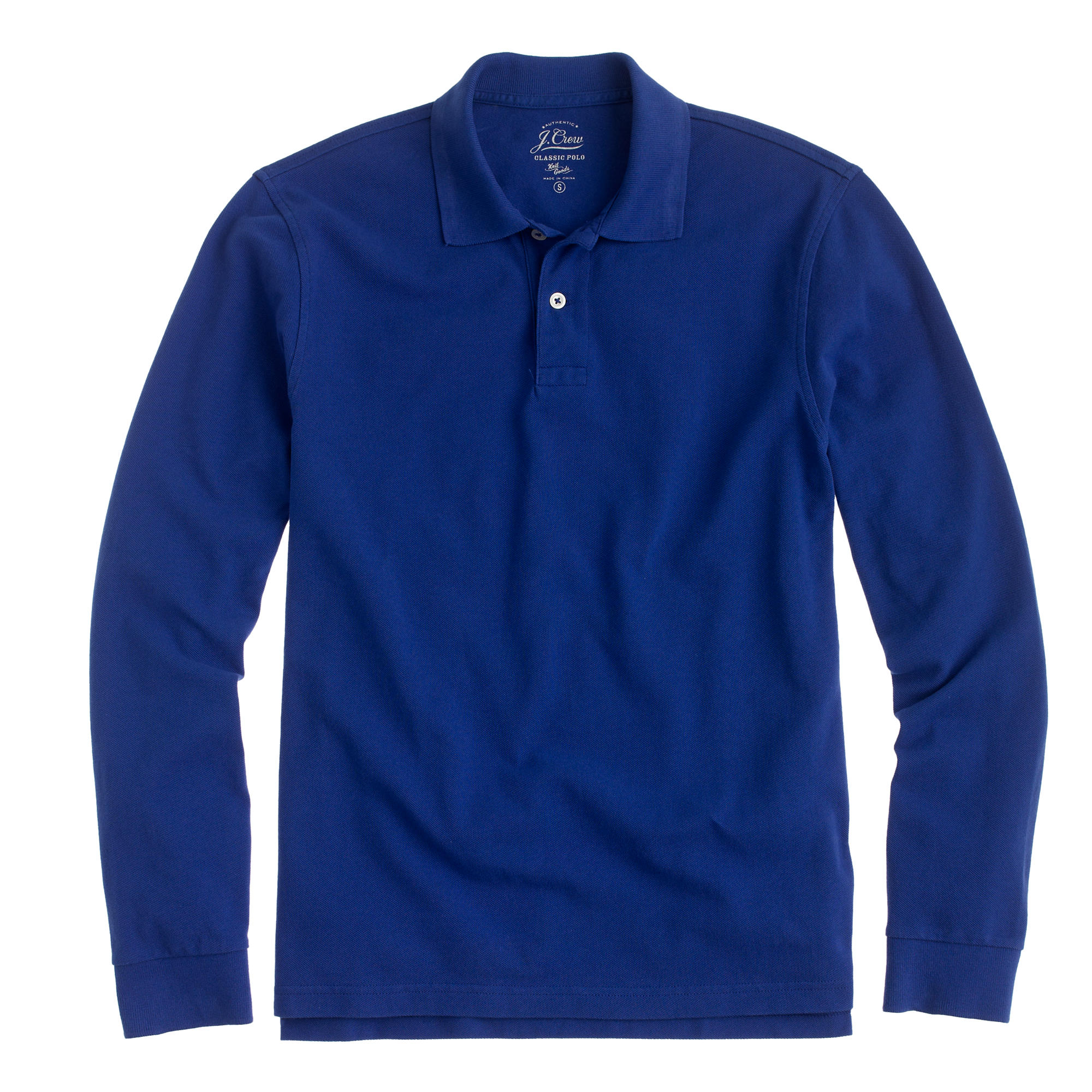 J.Crew Tall Long-Sleeve Classic Piqué Polo Shirt in Blue for Men - Lyst