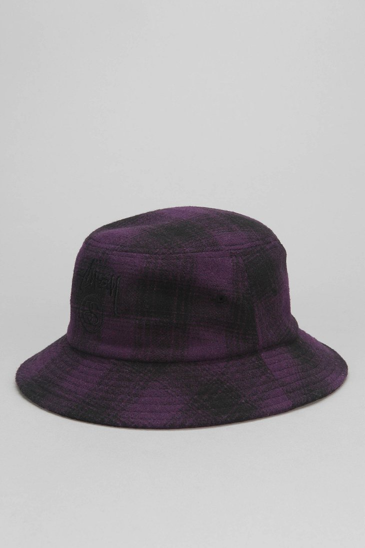 Stussy Hombre Plaid Bucket Hat in 