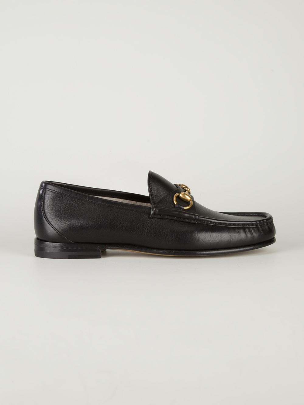 Gucci Leather Horsebit Slipper in Black Leather (Black) for Men - Lyst