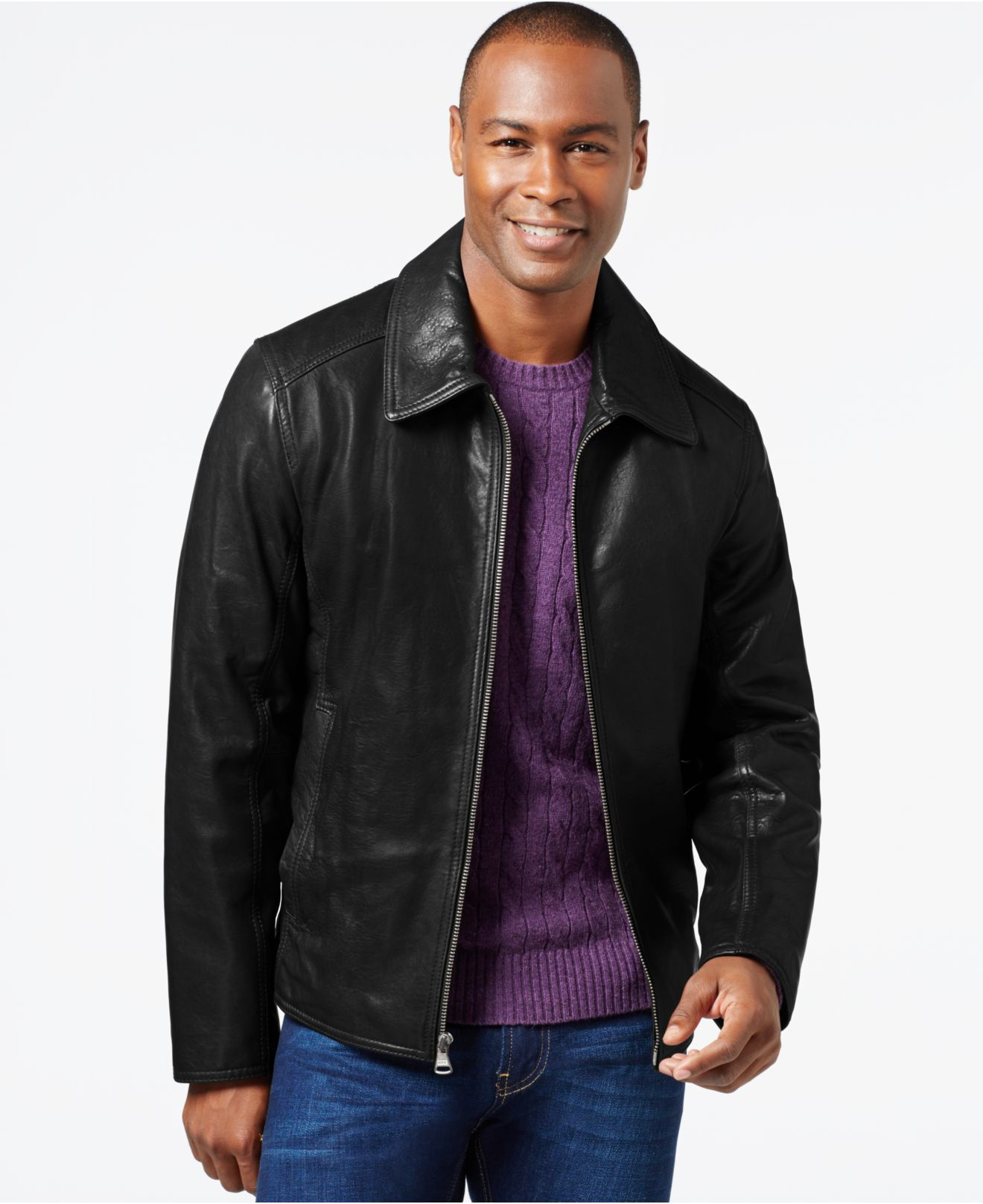 Marc new york Leather Jacket in Black for Men | Lyst