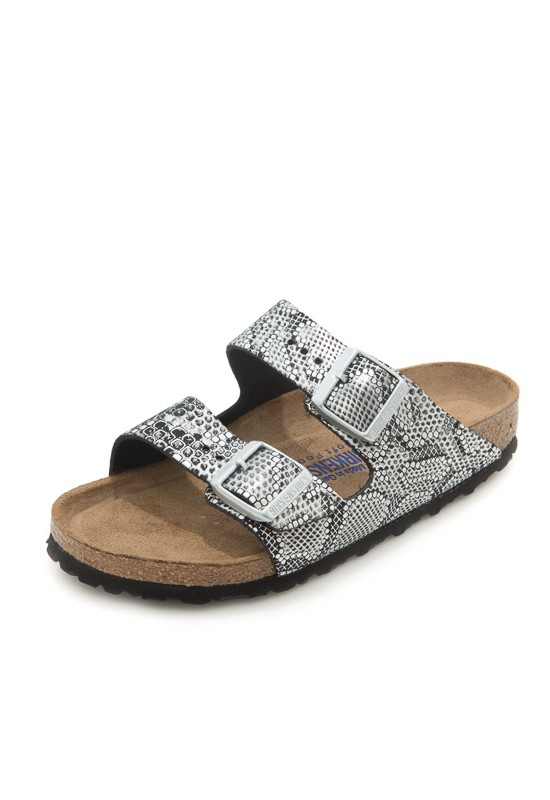 natural arizona shiny python sandals