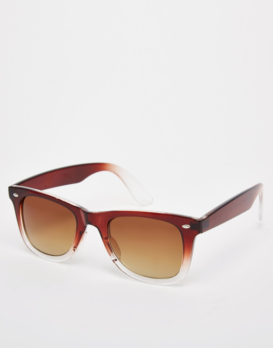 Lyst Asos Wayfarer Sunglasses With Fade in Brown for Men