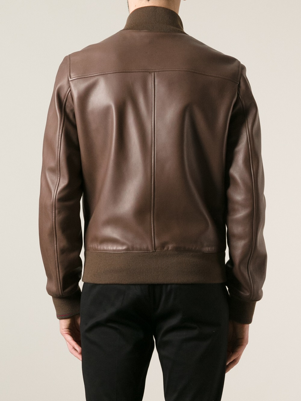 Gucci Leather Jacket in Brown for Men | Lyst