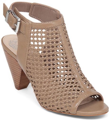 Vince Camuto Open Toe Booties - Emilia Perforated in Brown (Tauplicious ...