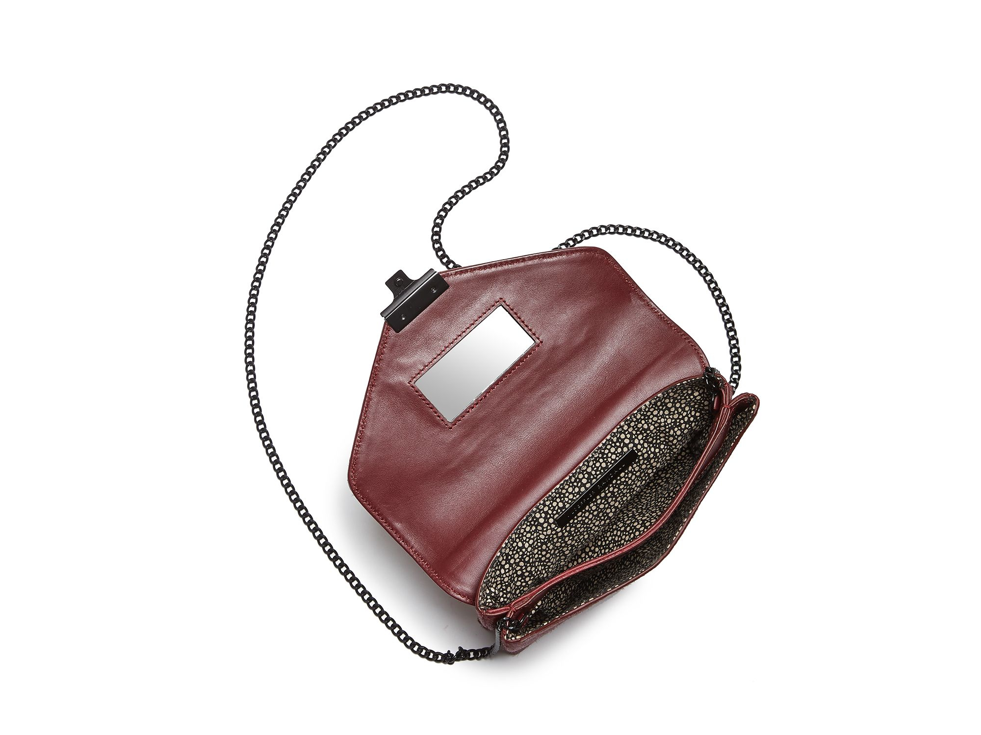 Lyst Loeffler randall Junior Lock Calf Hair Clutch in Purple