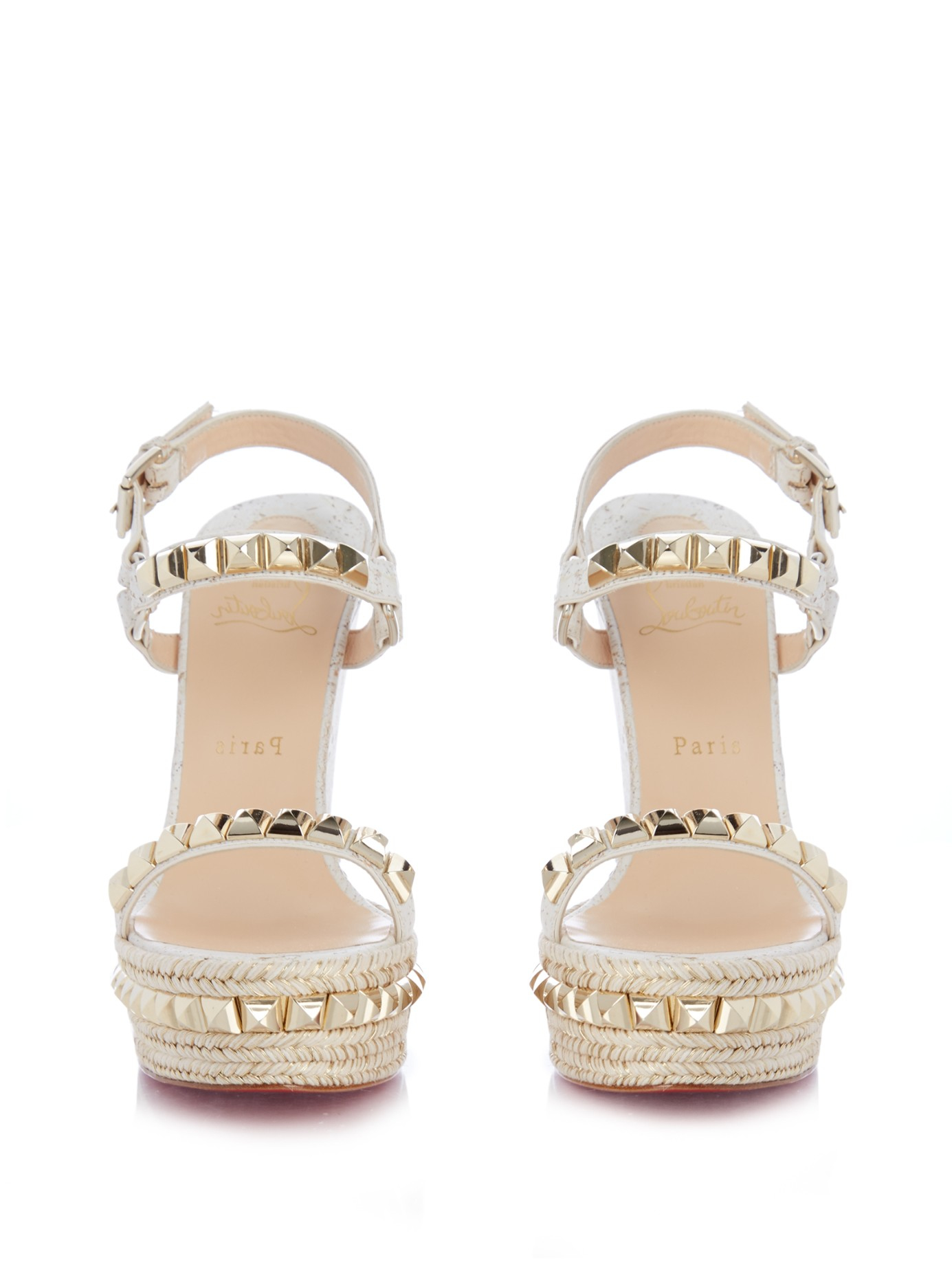 Christian Louboutin Cataclou Embellished Espadrille Wedge Sandals