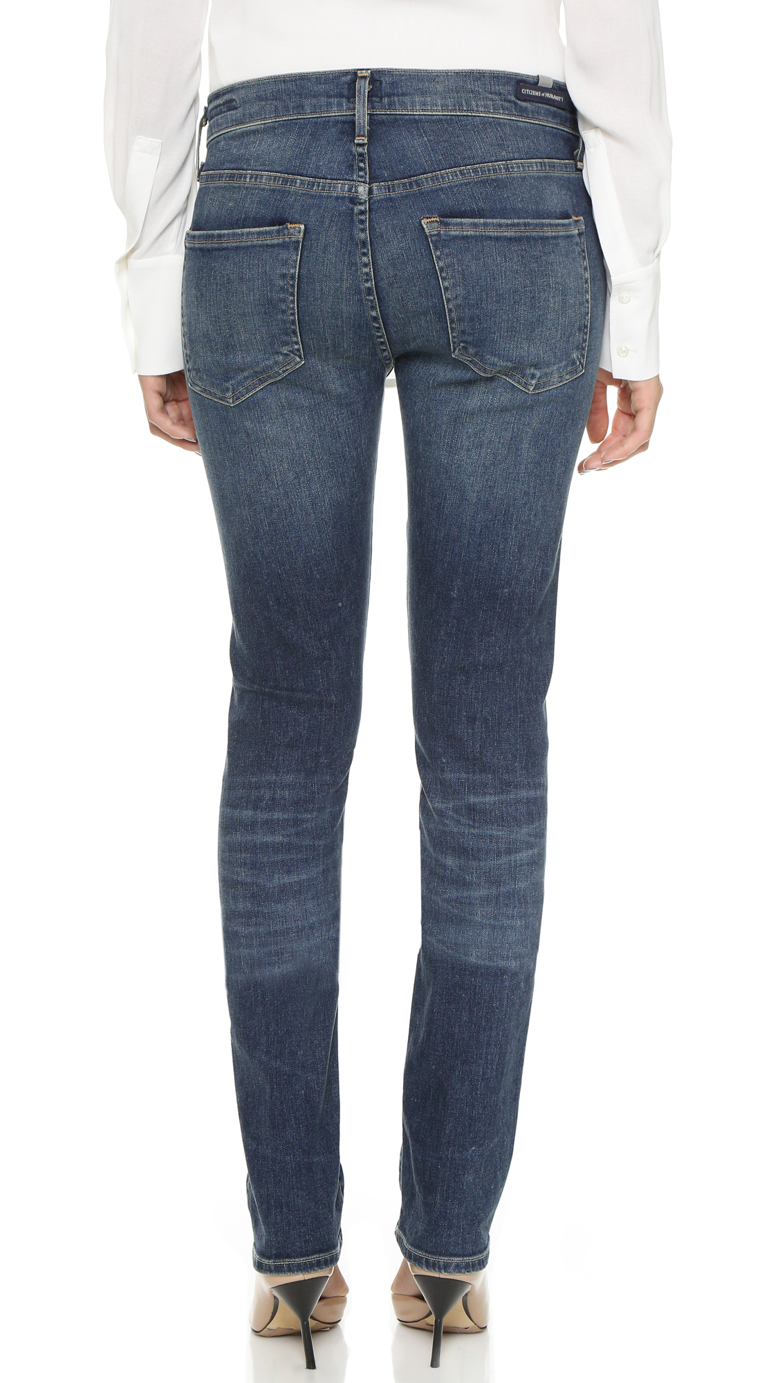 Citizens of Humanity Denim Agnes Long Slim Straight Jeans in Blue - Lyst