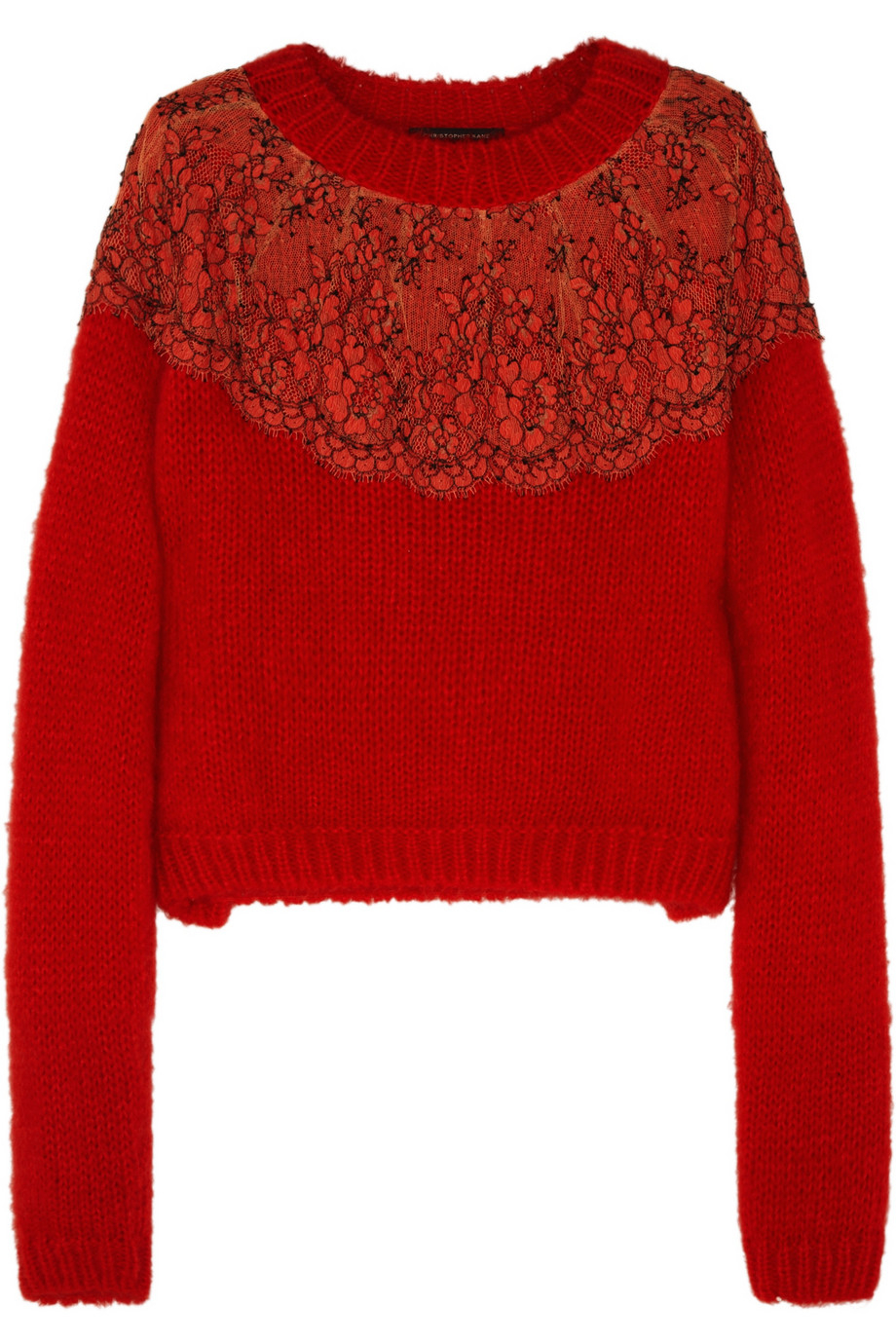 red lace jumper