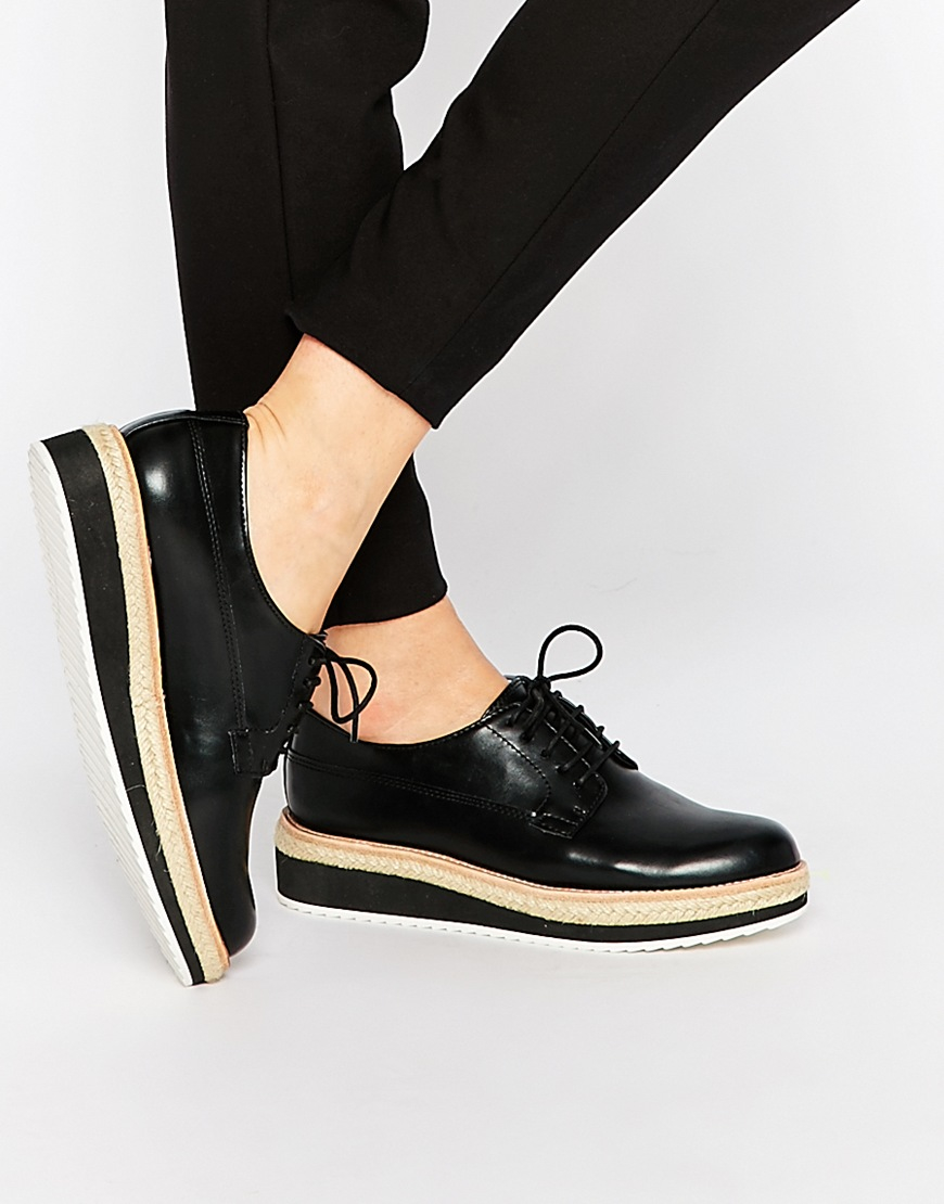 Pull&Bear Platform Brogues in Black | Lyst