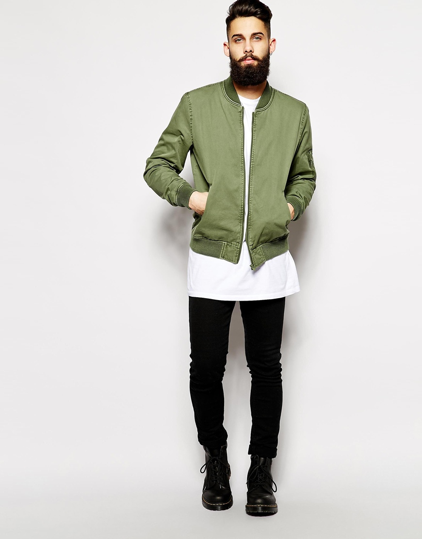 men's khaki bomber jacket