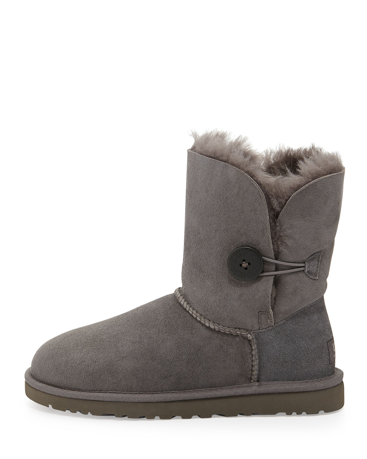 UGG Bailey Single Button Shearling Boots in Grey (Gray) - Lyst