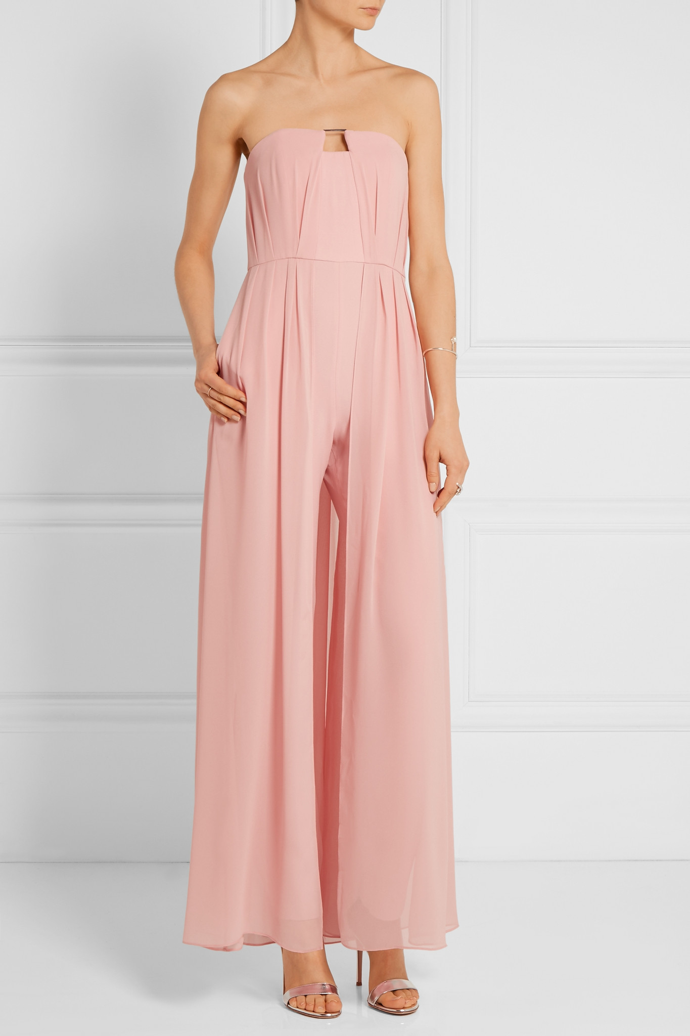pink chiffon jumpsuit