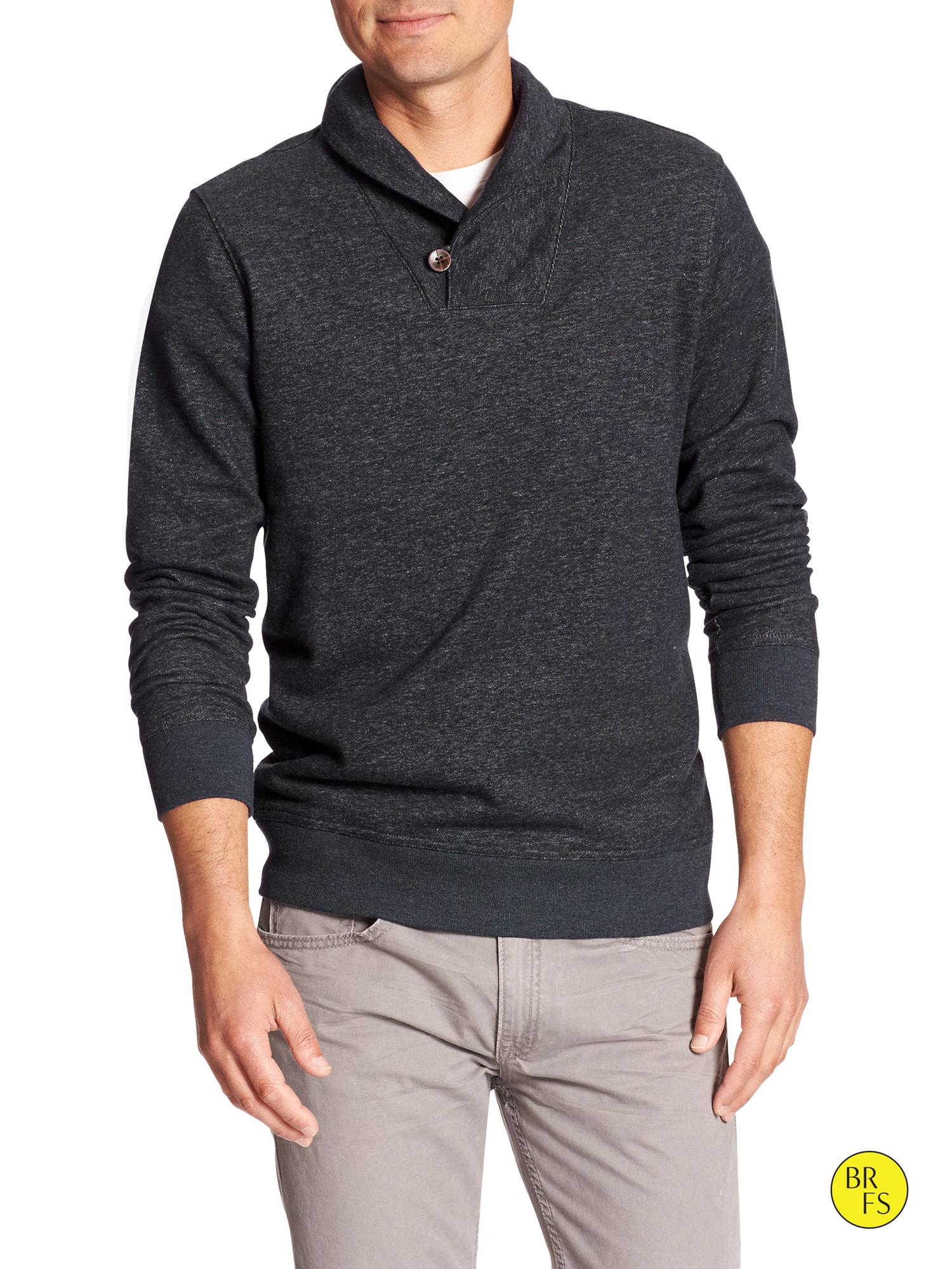 Banana Republic Factory Shawl-Collar Sweater in Gray for Men (Dark ...