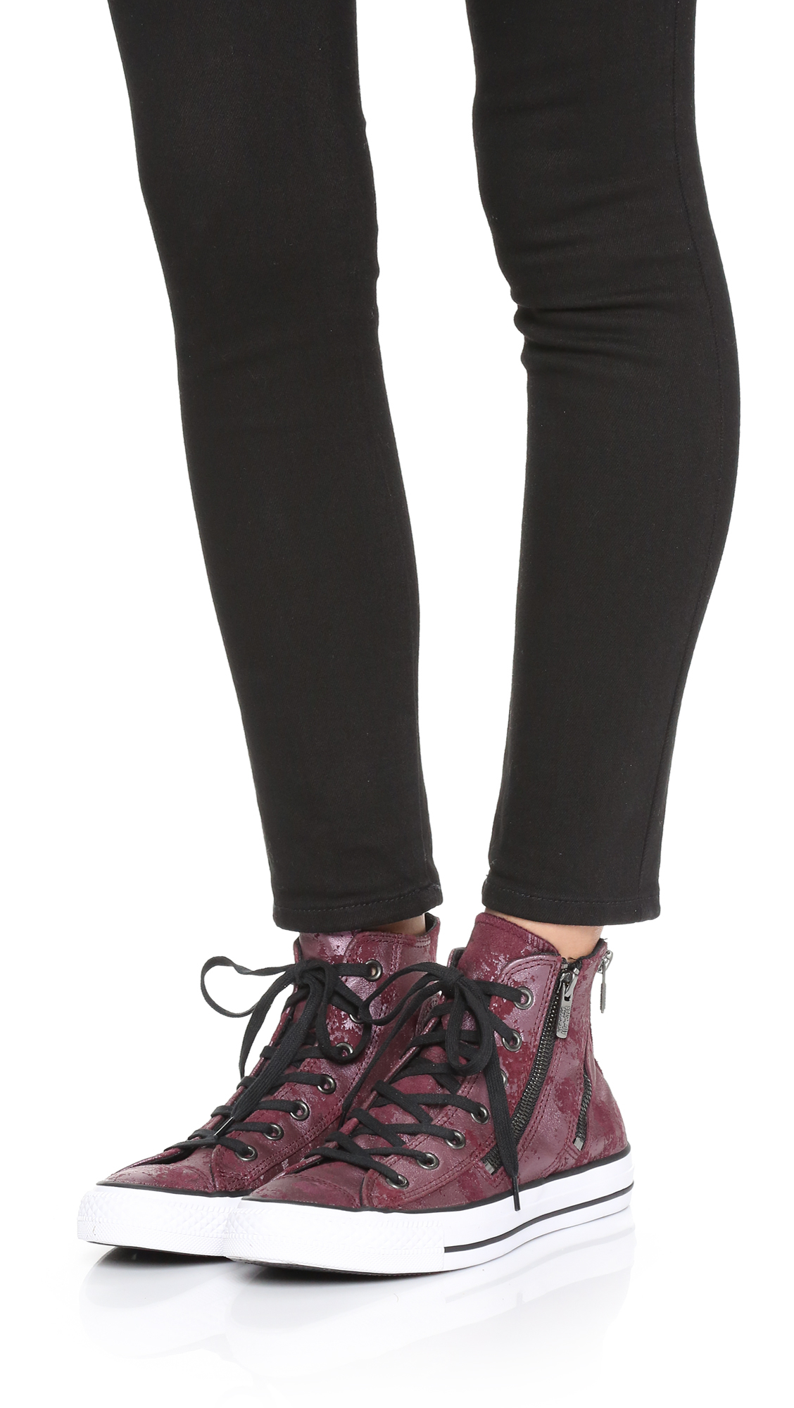 Converse Taylor Star Dual Zip High Top Sneakers - Deep Bordeaux/black in Purple | Lyst