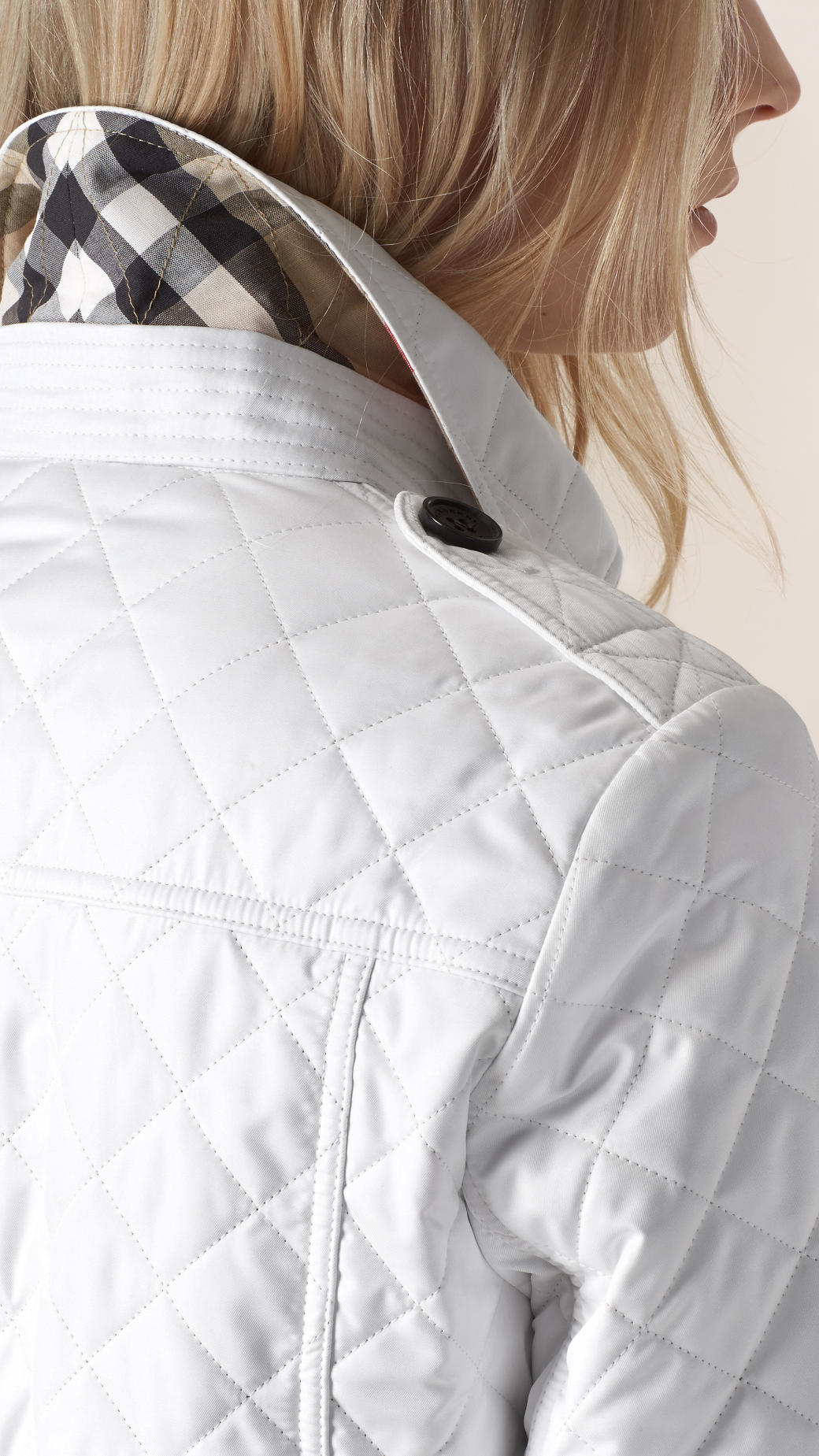 burberry white quilted jacket