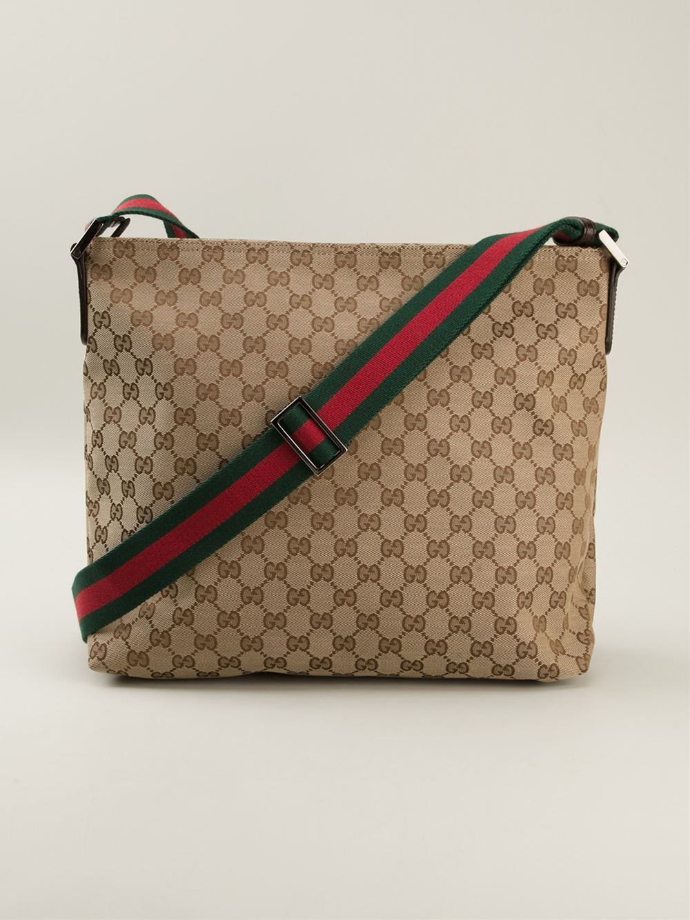 Gucci Signature Monogram Cross Body Bag in Natural - Lyst