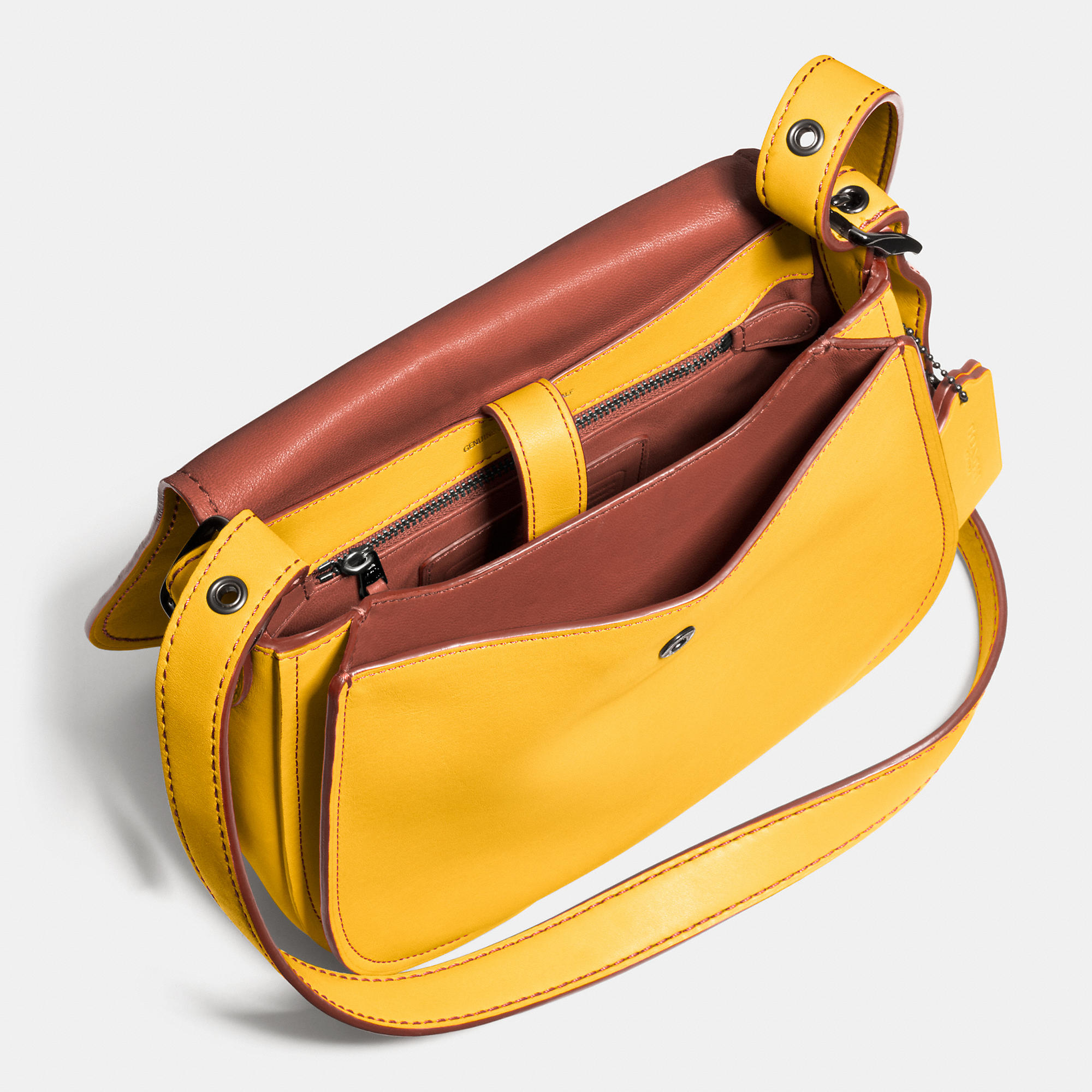 COACH Saddle Bag 23 In Glovetanned Leather in Yellow | Lyst