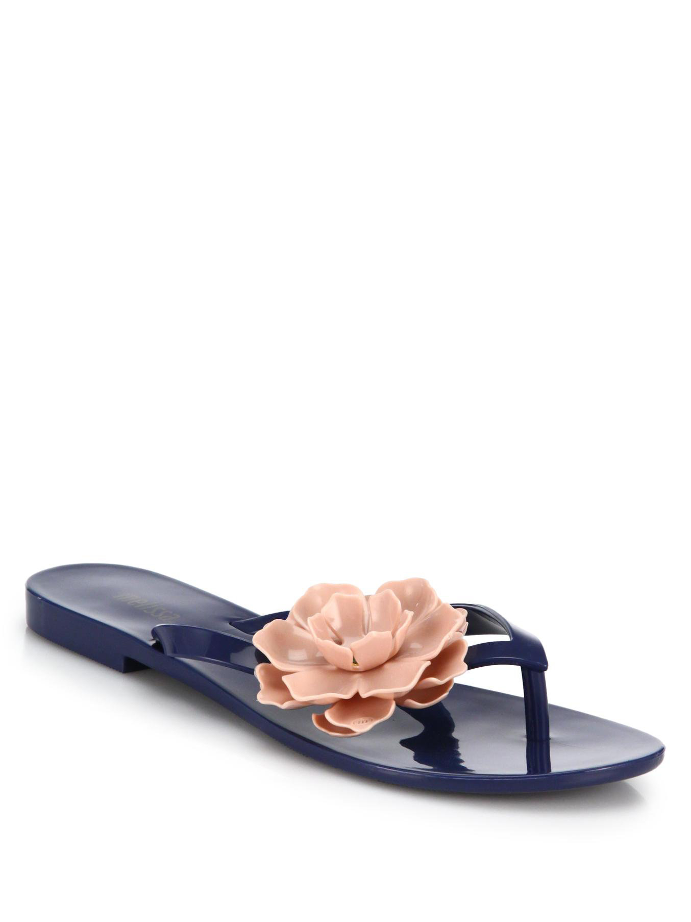 Melissa Harmonic Flower Flip Flop Sandals in Blue (BLUEBLUSH) Lyst