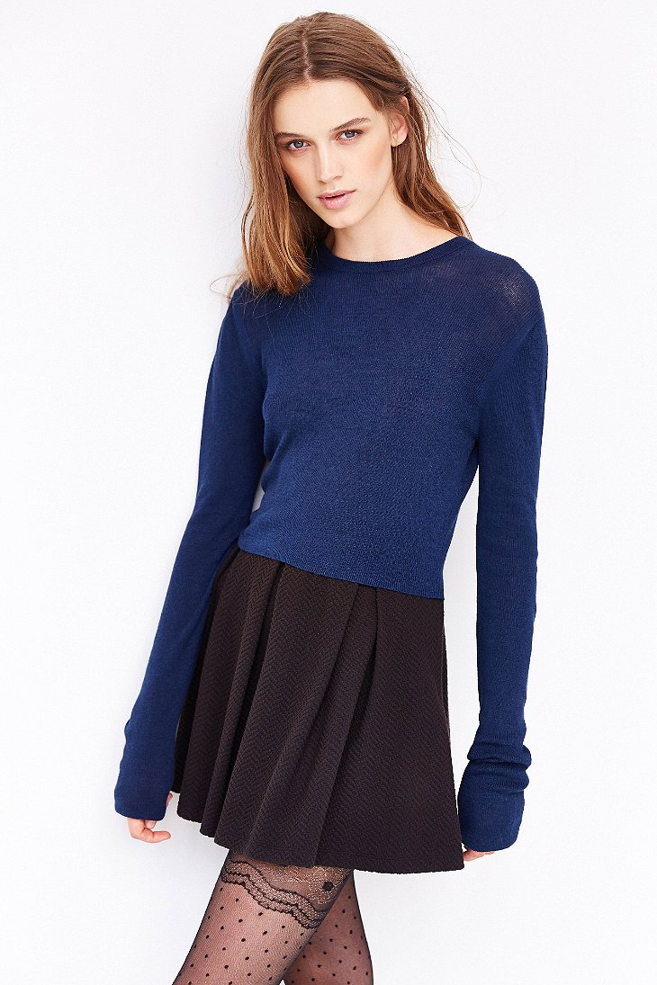 Lyst - Kimchi blue Fitted Cropped Sweater in Blue