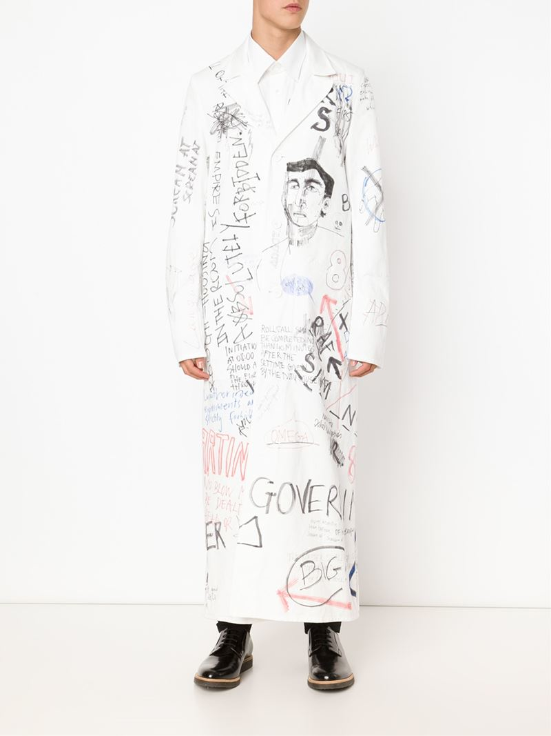 raf simons graffiti lab coat