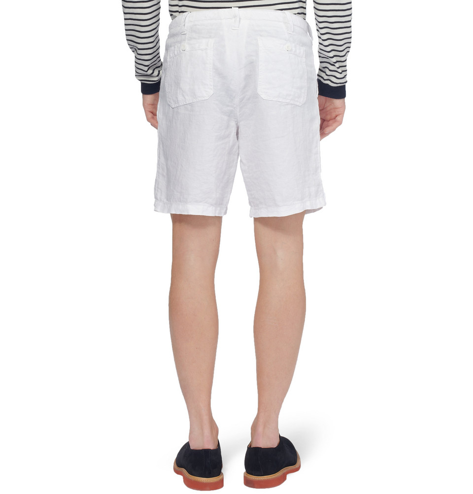 Hartford Linen Shorts in White for Men - Lyst