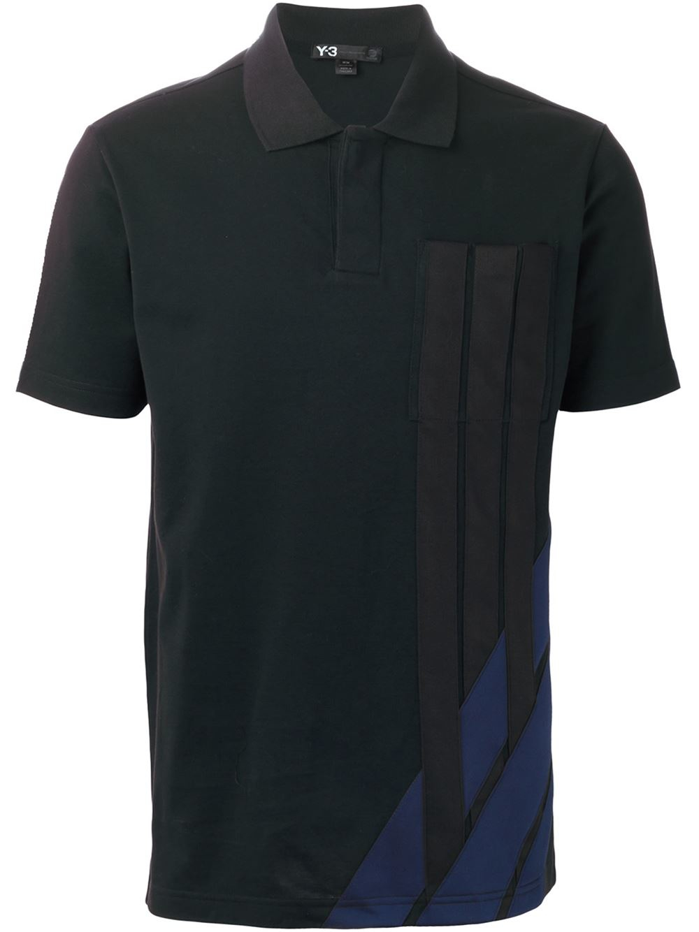 black striped polo shirt