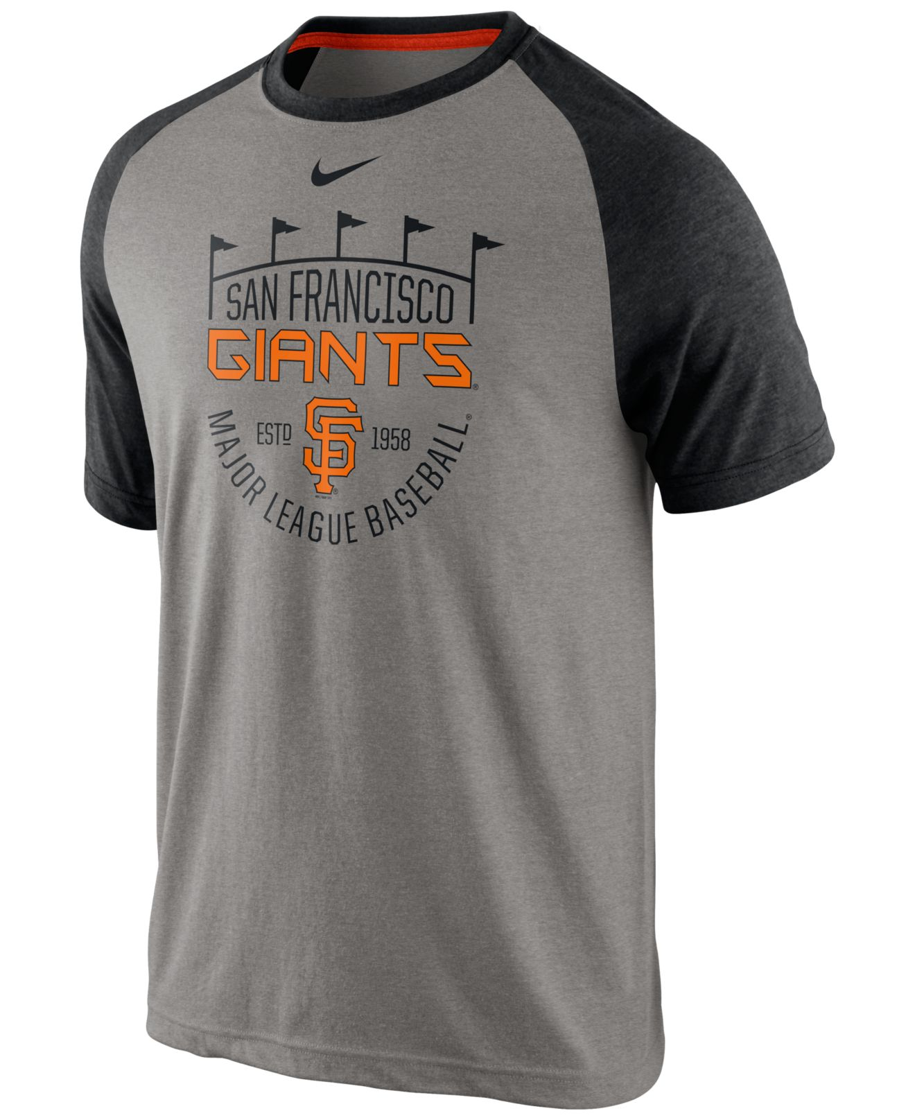 Lyst - Nike Men'S San Francisco Giants Raglan T-Shirt in Gray for Men