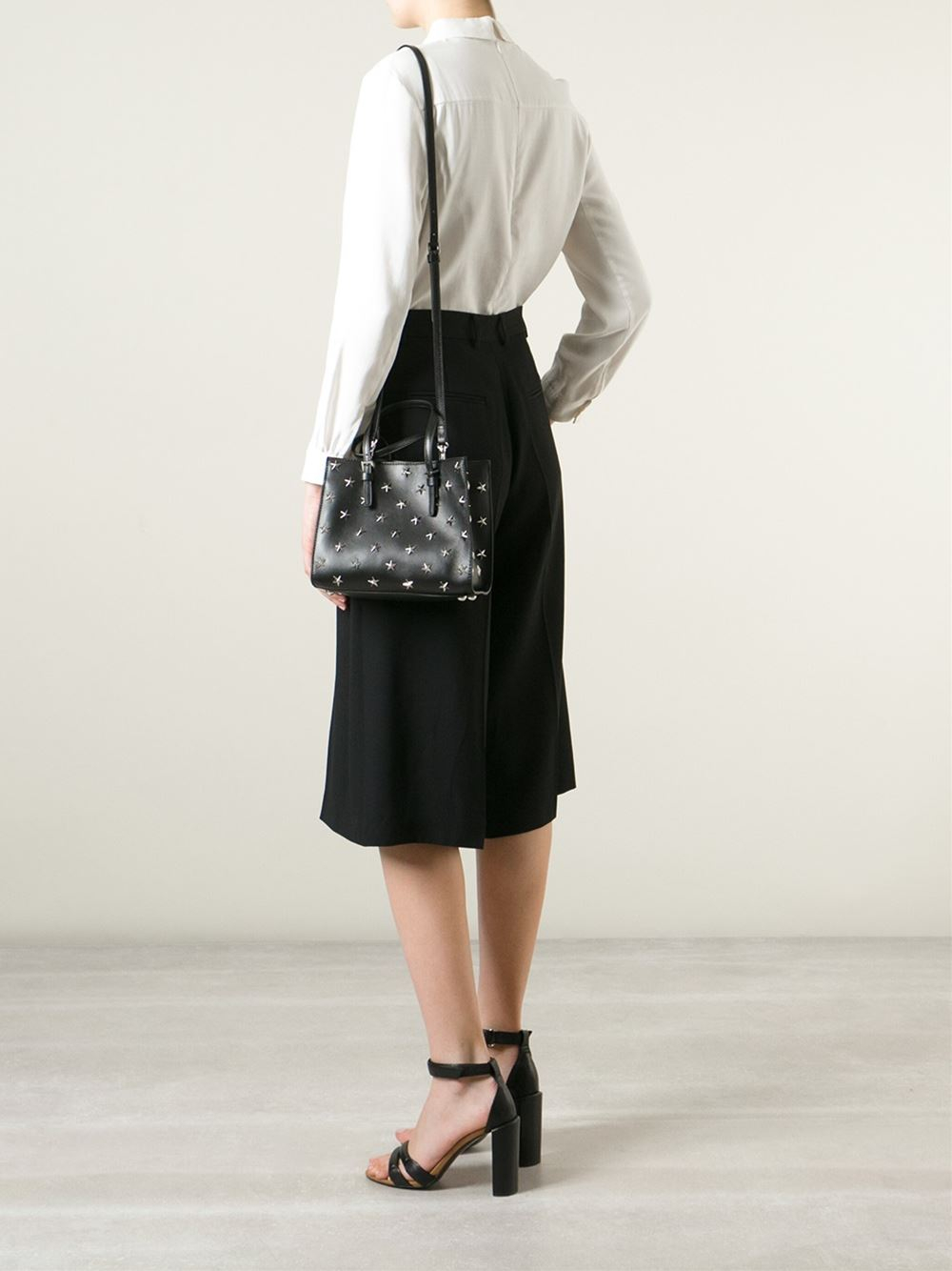 Red valentino Star Stud Leather Cross-Body Bag in Black | Lyst