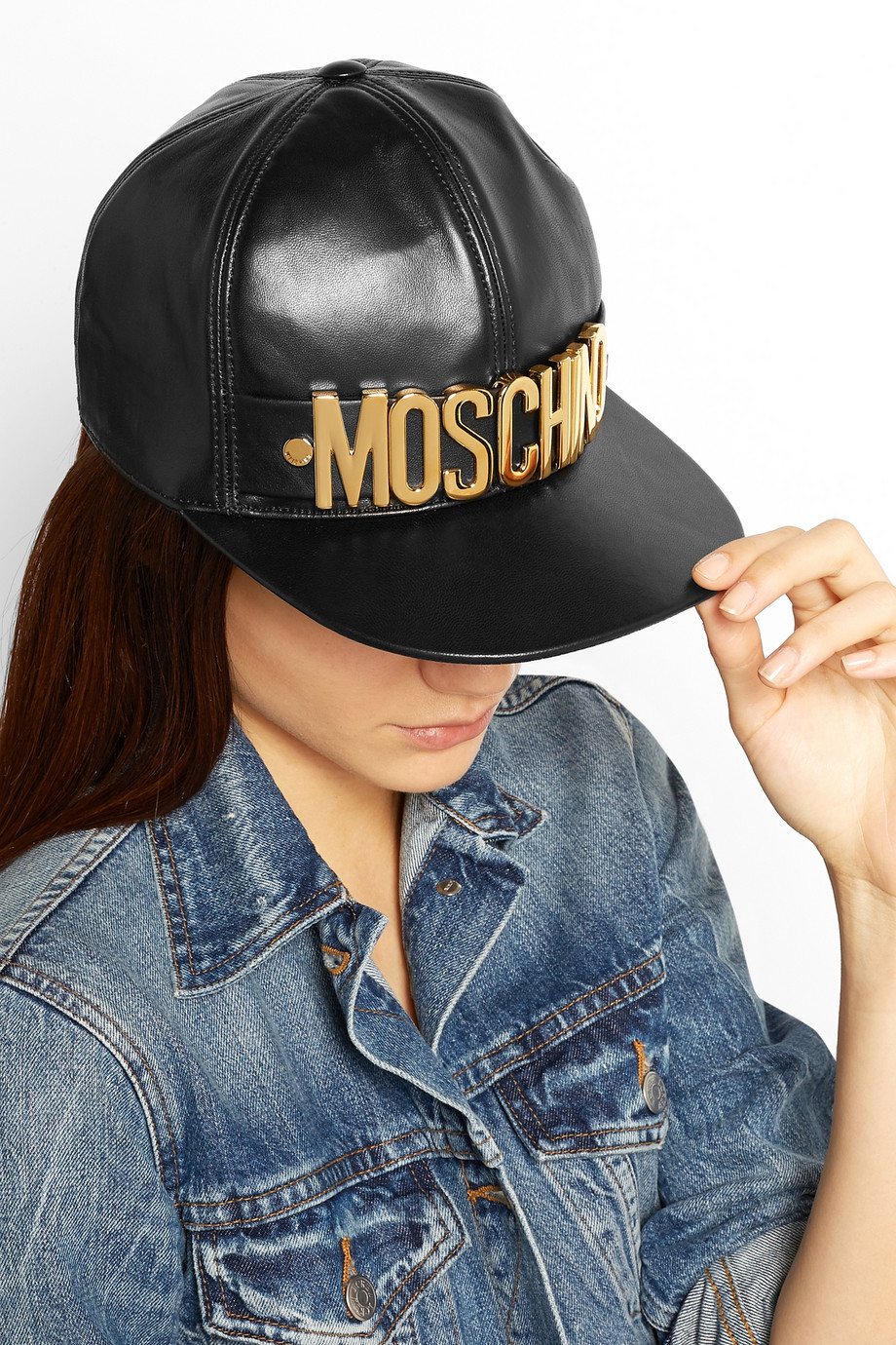 moschino leather hat