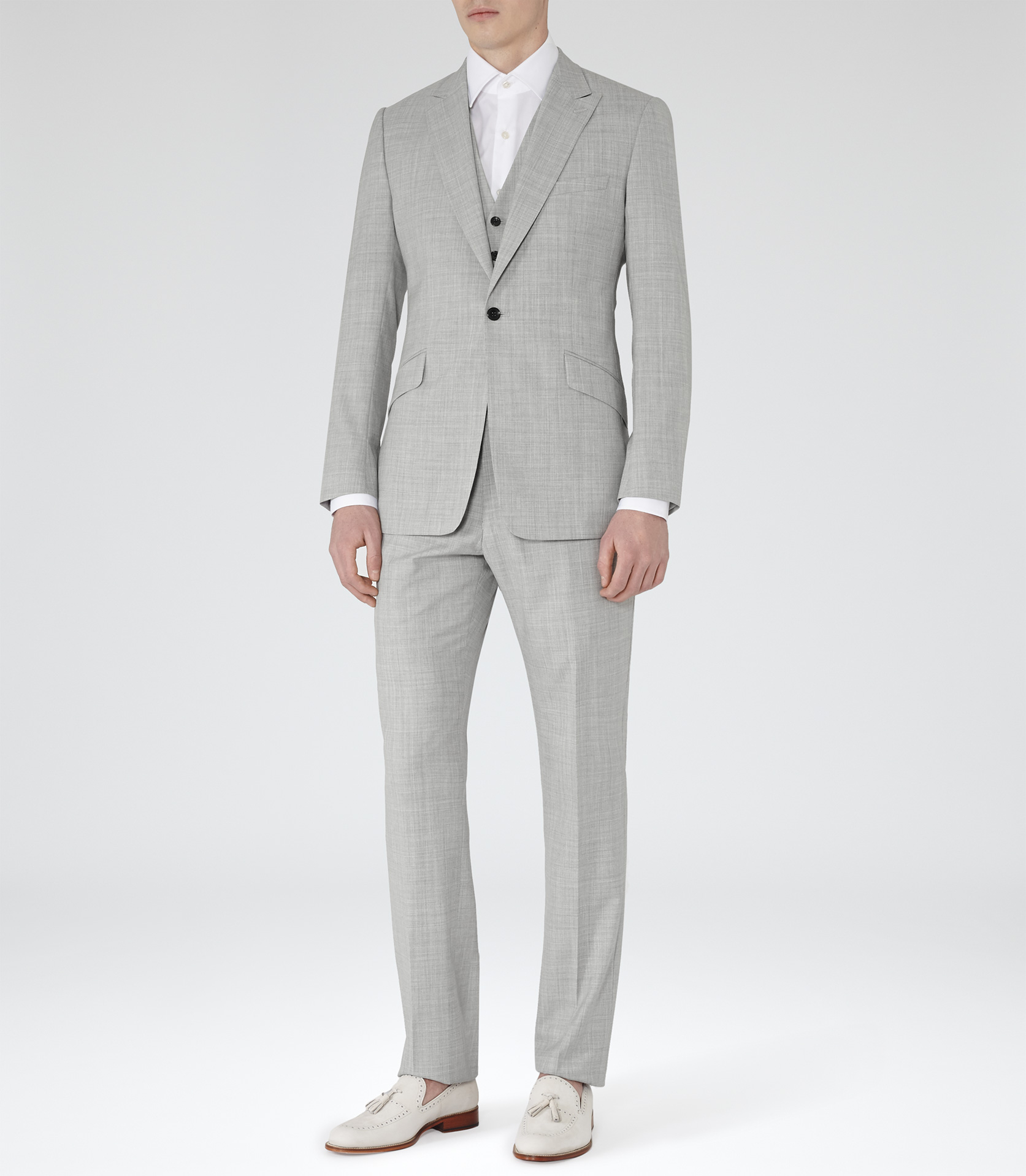 Lyst - Reiss Garda Peak Lapel Three Piece Suit in Gray for Men