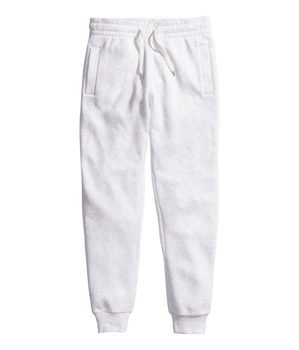 H&M Sweatpants in Light Gray Melange (White) for Men - Lyst
