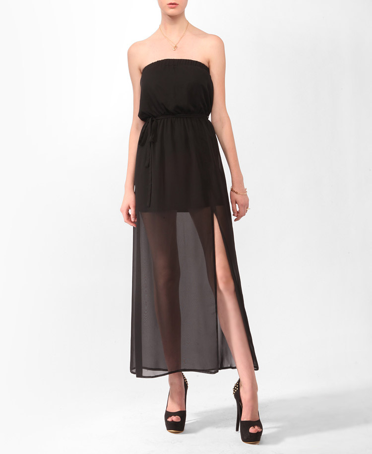 sheer tube dress