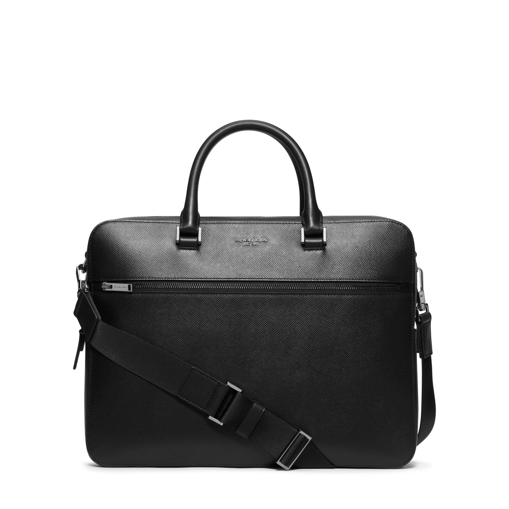 Lyst - Michael Kors Harrison Large Leather Briefcase in Black for Men