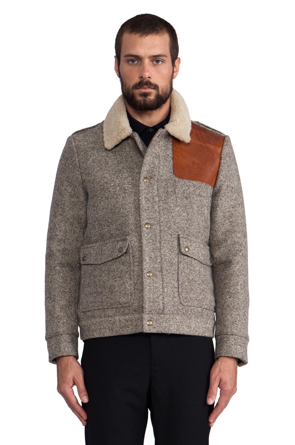Pendleton Oakridge Jacket W Faux Shearling in Gray in Brown for Men - Lyst