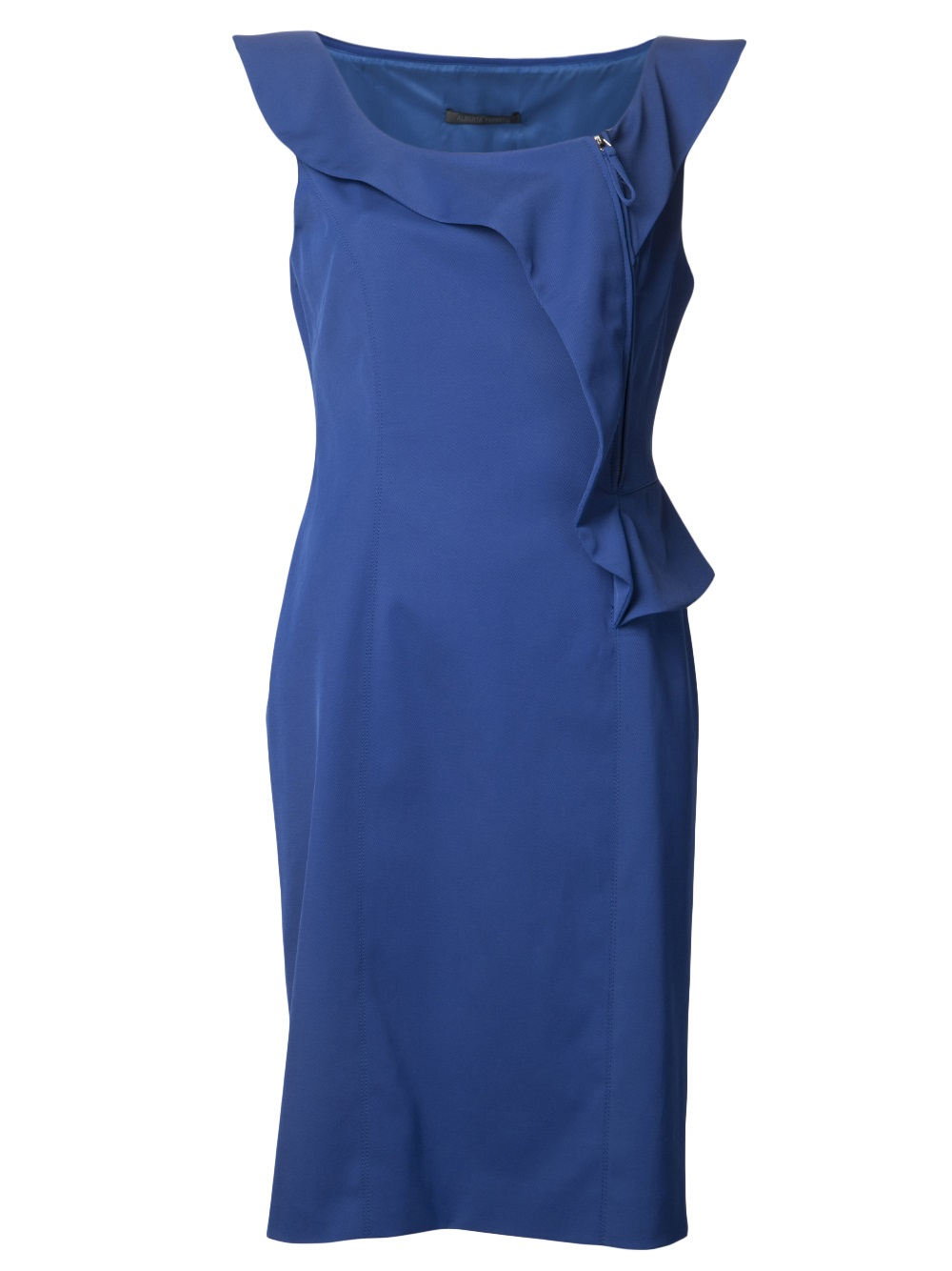 Lyst - Alberta Ferretti Sleeveless Open Neck Dress in Blue
