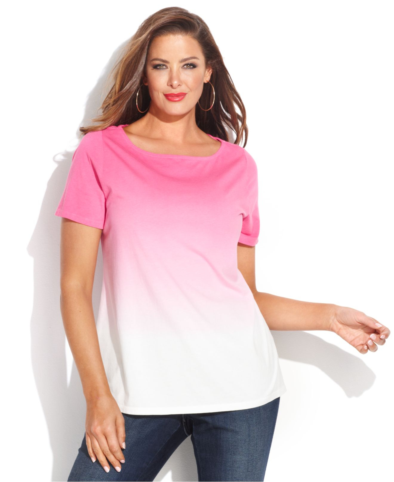 plus size pink tshirt