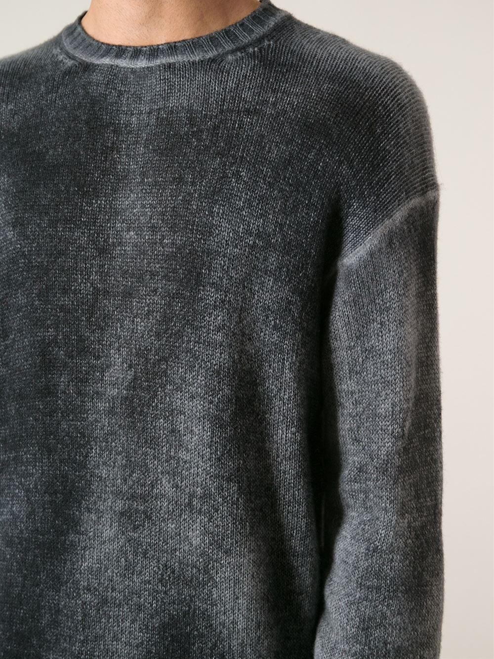 gray distressed sweater