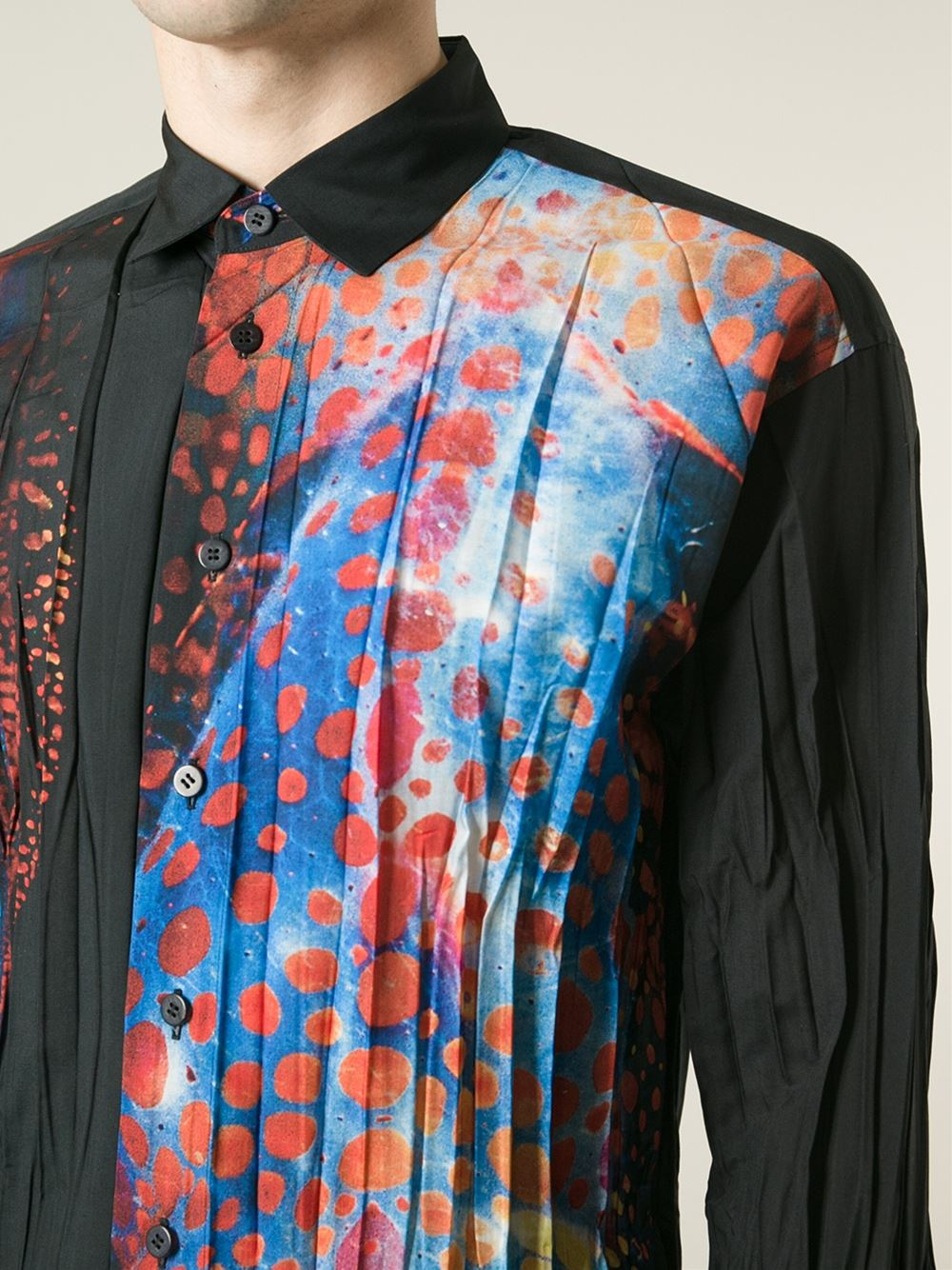 Issey miyake Printed Pleated Shirt in Blue for Men | Lyst