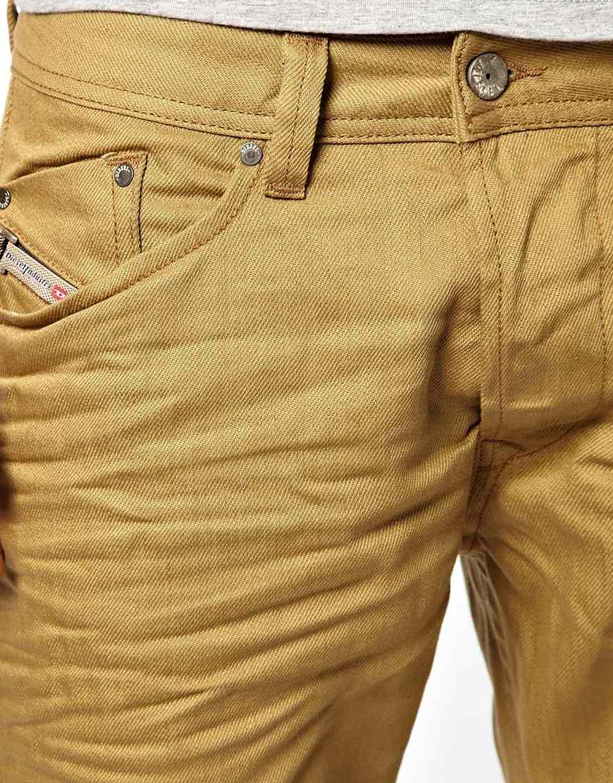 DIESEL Jeans Darron 8qu Slim Fit Beige in Natural for Men - Lyst